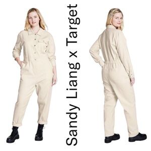 SANDY LIANG X TARGET CREAM BUTTON FRONT UTILITY WORKWEAR JUMPSUIT **NWT**